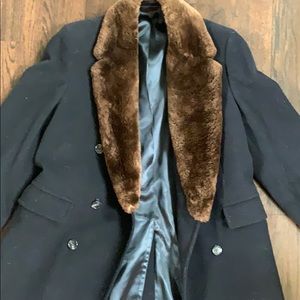 CHINCHILLA collar wool coat